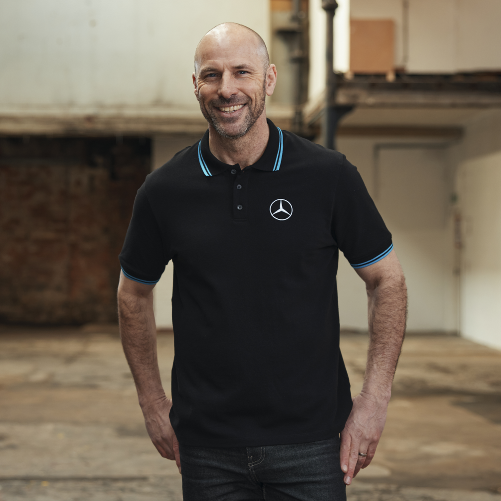 Men's Blue Stripe Polo Shirt